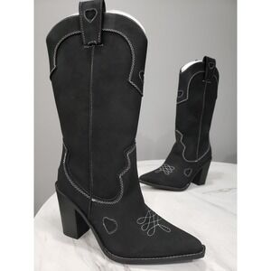 SIZE 11 Sugar Thrillz Cowboy Boots Hearts Present Perfect western y2k whimsigoth